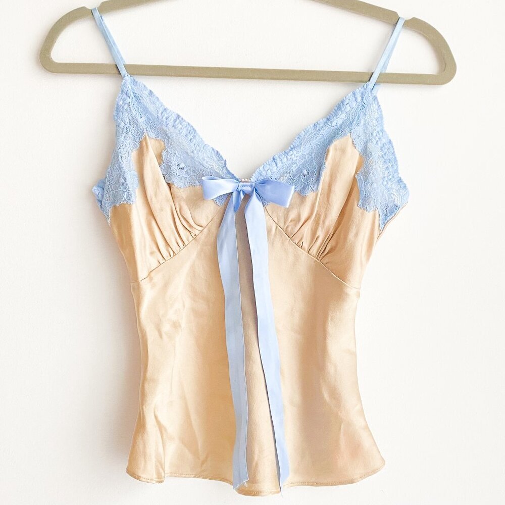 MAry Jo Bruno Silk Baby  Blue Lingerie Slip S